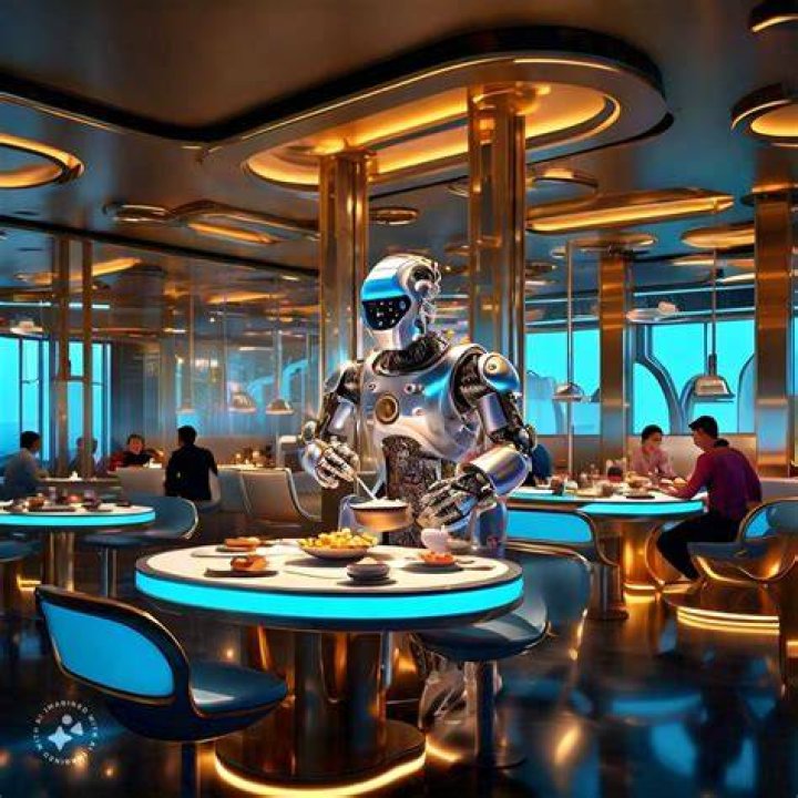 Dinner:&nbsp;The futuristic design appeared to create an optical illusion with its placement of the pink tones
